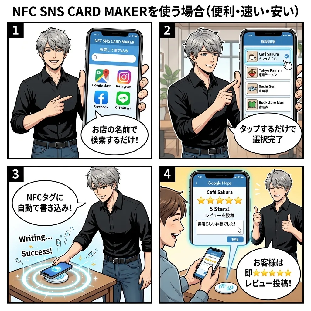 【試作】NFC機能紹介ページ 3レイアウト比較 — どれが見やすい?