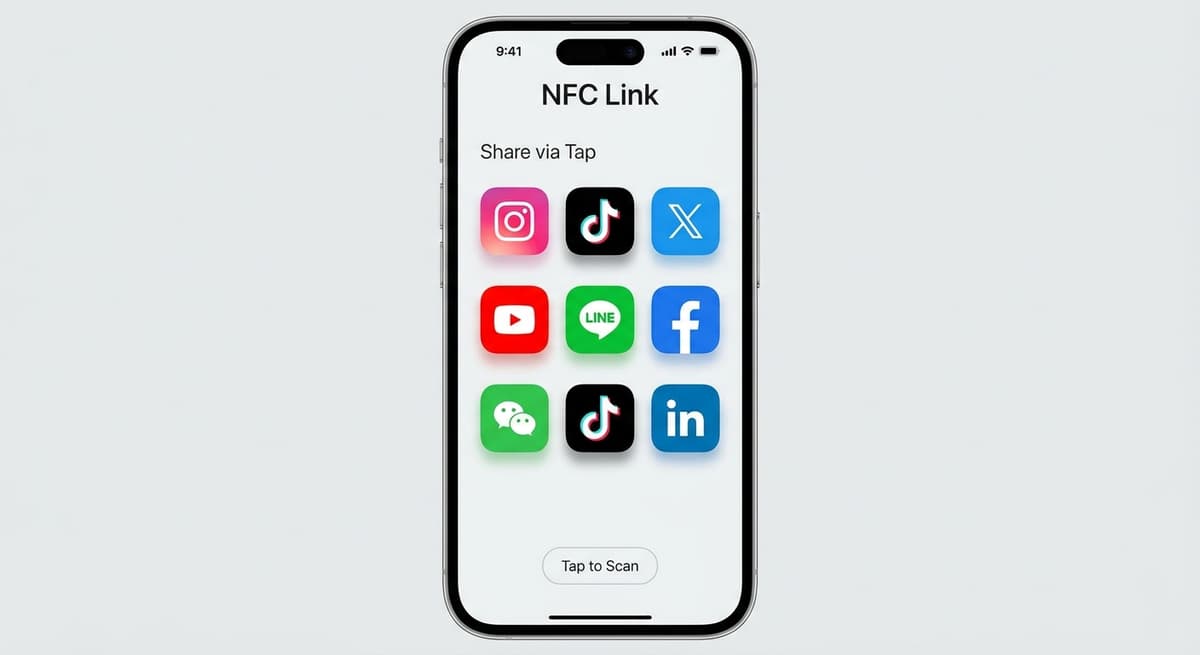 SNSプリセット — IDを入れるだけでNFCに書き込み