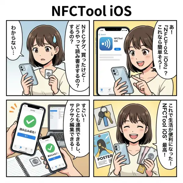 NFC SNS CARD MAKERの4コマ漫画