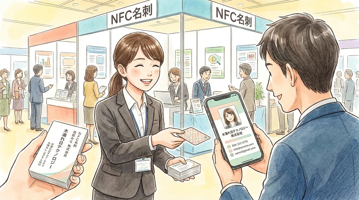 Digital business card scene