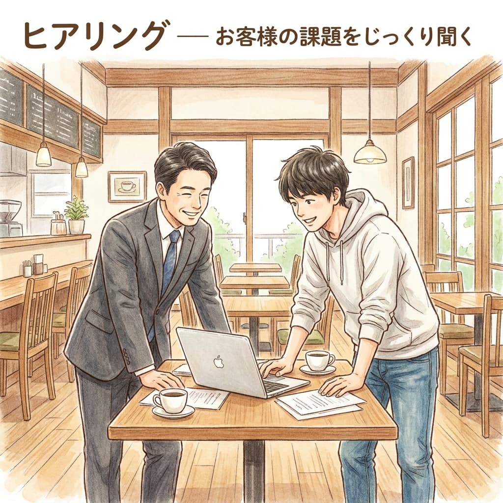 ヒアリング — お客様の課題をじっくり聞く