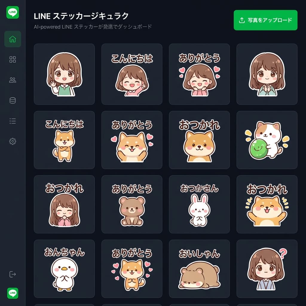 写真1枚から最大40枚のスタンプを5分で自動生成