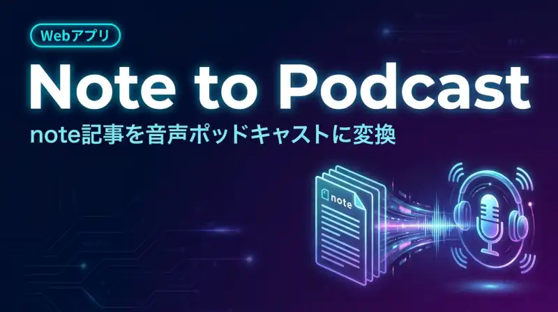 Note to Podcast - AI記事音声化の画面