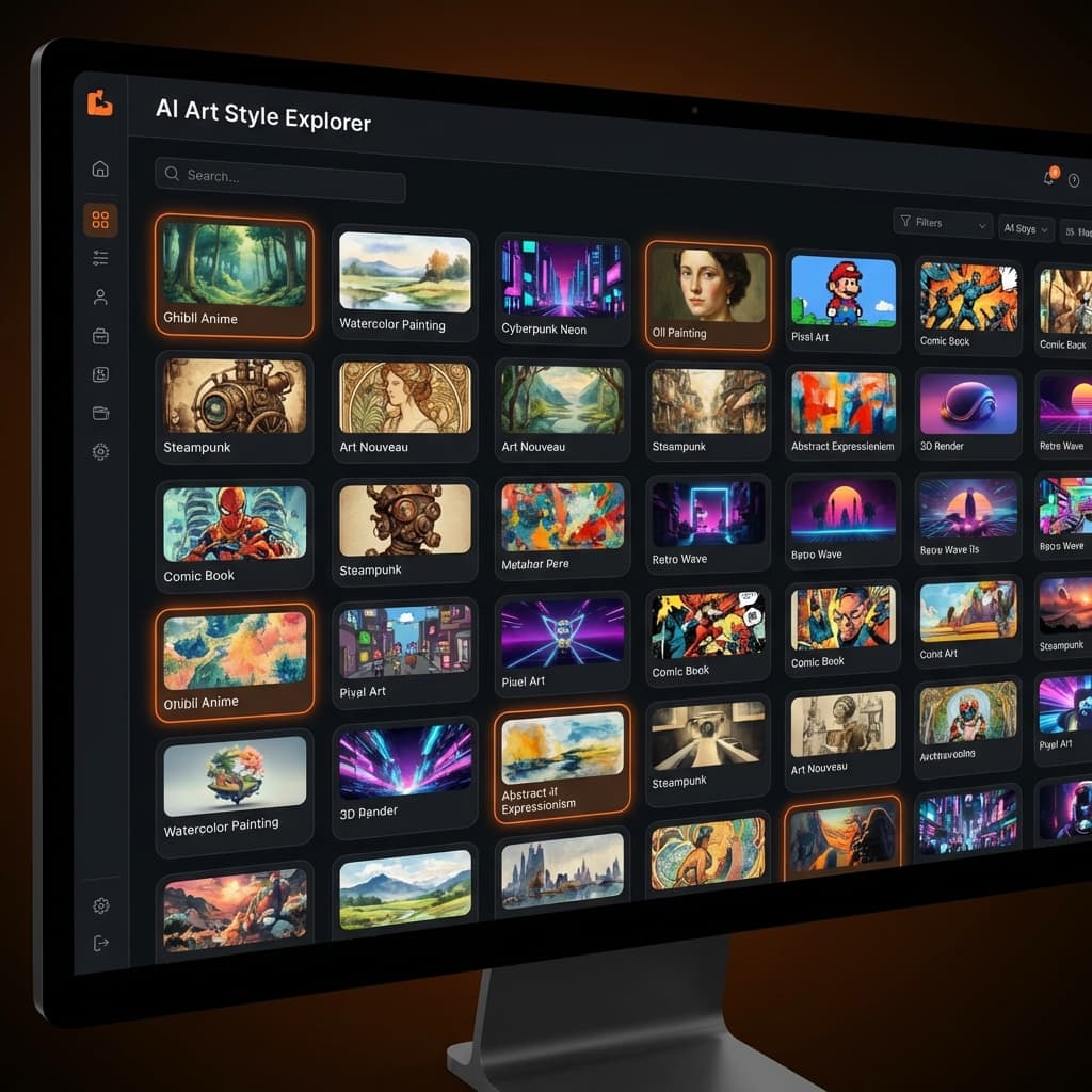 100種類の画風(ジブリ風、水彩画、サイバーパンク等)から選択可能