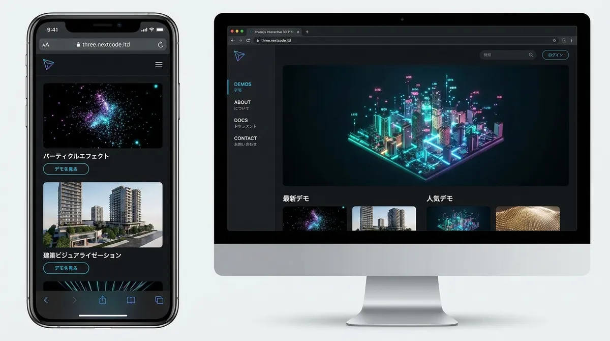 Three.jsベースの3Dインタラクティブデモサイト